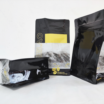 주문 스팟 UV 알루미늄 필름 커피 콩 포장 봉지 밸브와 함께 평면 바닥 online manufacture
