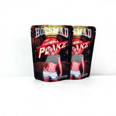 주문 3.5g 14g Mylar 비닐 봉투에 의하여 박판으로 만들어지는 아이 증거 Doypack는 주머니를 위로 서 있습니다 online manufacture