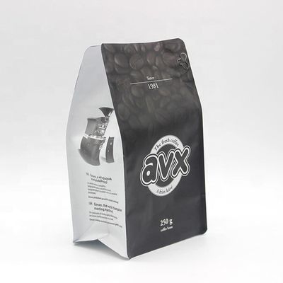 주문 검은 커피 가방 알루미늄 엽서 맞춤형 커피 포장을위한 평면 바닥 가방 지퍼 online manufacture