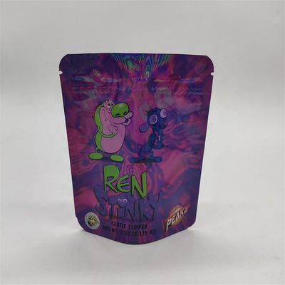 주문 CYMK 인쇄 된 열 밀폐 엽지 봉지 홀로그램 마이러 평면 하단 가세트 가방 GMP online manufacture