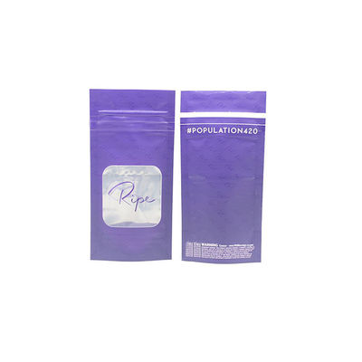 주문 사용자 지정 로고 보라색 플라스틱 서식 Zip 잠금 주머니 포장 창문과 함께 Mylar 가방 online manufacture