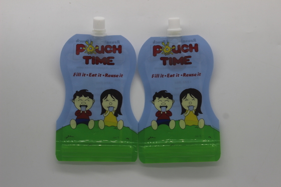 100ml 특수 모양 서식 스프우트 포지 유스 음료용 플라스틱 포장 가방