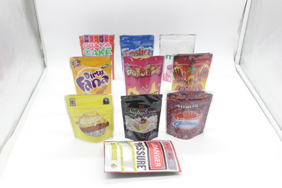 PET 반짝이는 Mylar 잡초 가방을 어린이 보호 지퍼와 함께 냄새를 방지