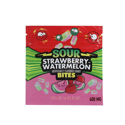 Gummies 포장은 디지털 인쇄 및 반짝이는 표면 취급과 함께 측면 봉인 가방