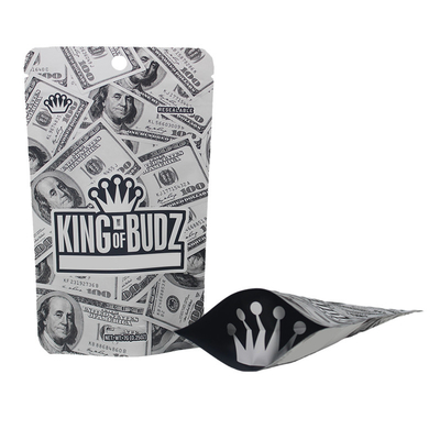 3.5g 7g Zipper Mylar Bags 부드러운 터치 냄새 방지 어린이 저항 쿠키 포장