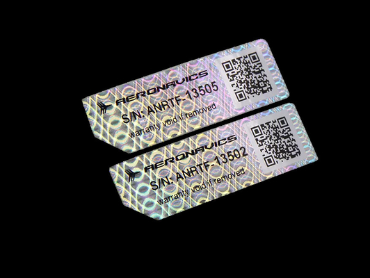 독특한 모양의 Qr 코드 홀로그램 스티커 접착성 홀로그램 스티커 라벨