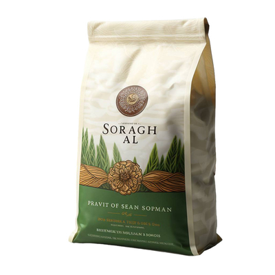 맞춤형 친환경 인쇄 된 서 있는 차 봉지 500G 1Kg 크래프트 종이 재활용 차 봉지 생분해 가능한 종이 봉지