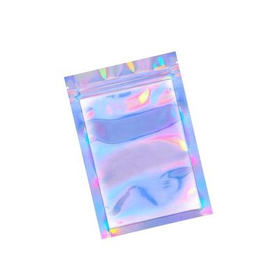 LDPE 실버 포일 봉지 PE 맑은 홀로그래픽 지퍼 봉지 QS 식품 등급