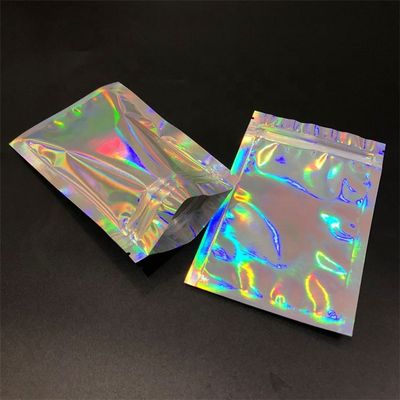 서식식 홀로그램 지퍼 포장 가방 평평한 주머니 작은 레이저 지프 잠금 플라스틱 가방